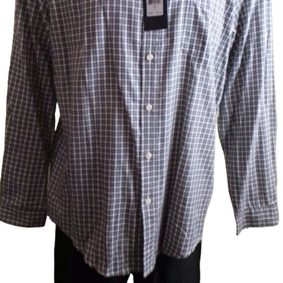 NWT Chaps Classic Fit Checked Twill Casual Button down shirt Tag XL - Picture 5 of 11